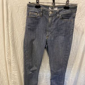 American Apparel blue&white striped high waist skinny jeans